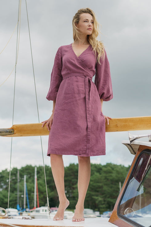 Wrap linen dress Mika